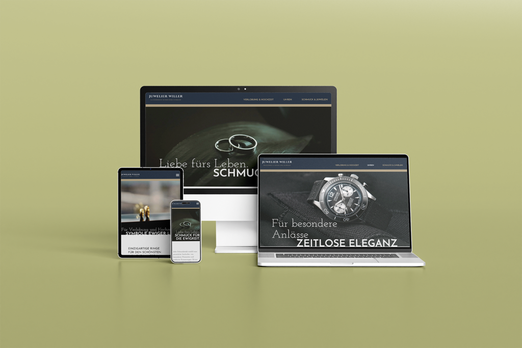 Mockup der Website von Juwelier Willer.