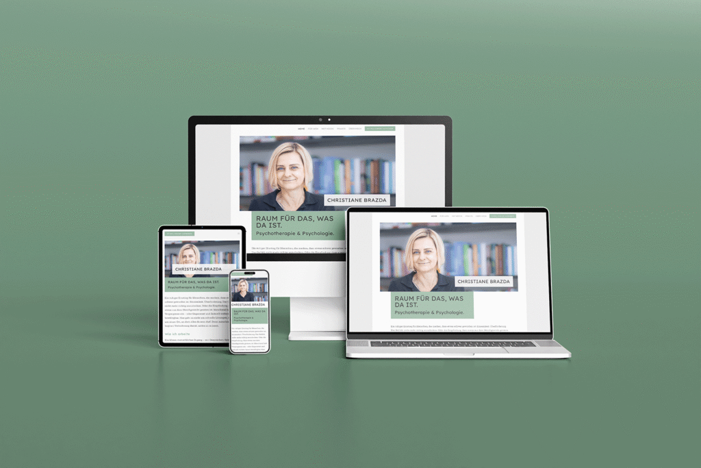 Mock up der Website con Christiane Brazda