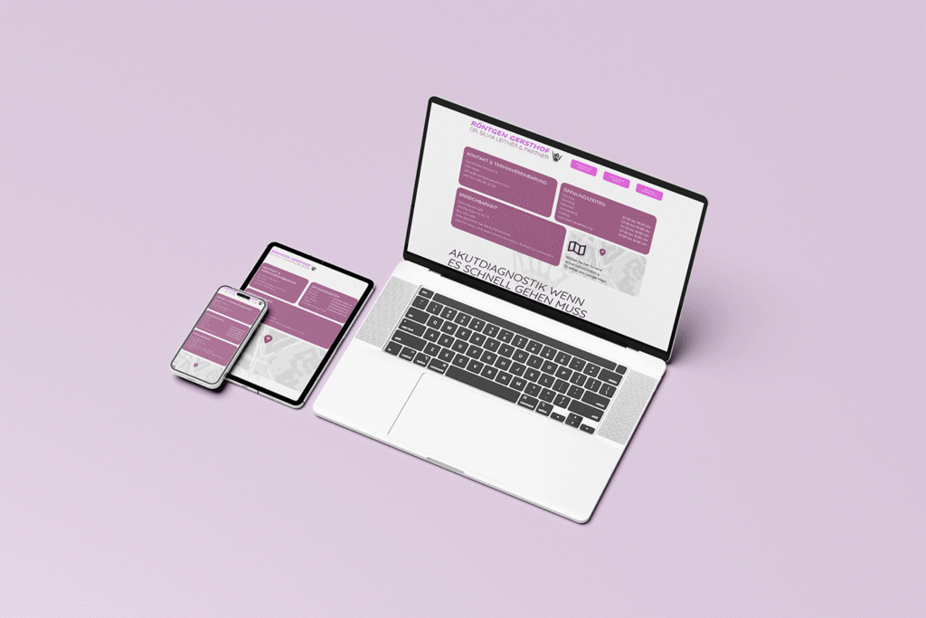 Mockup der Website der Radiolopgie Gersthof