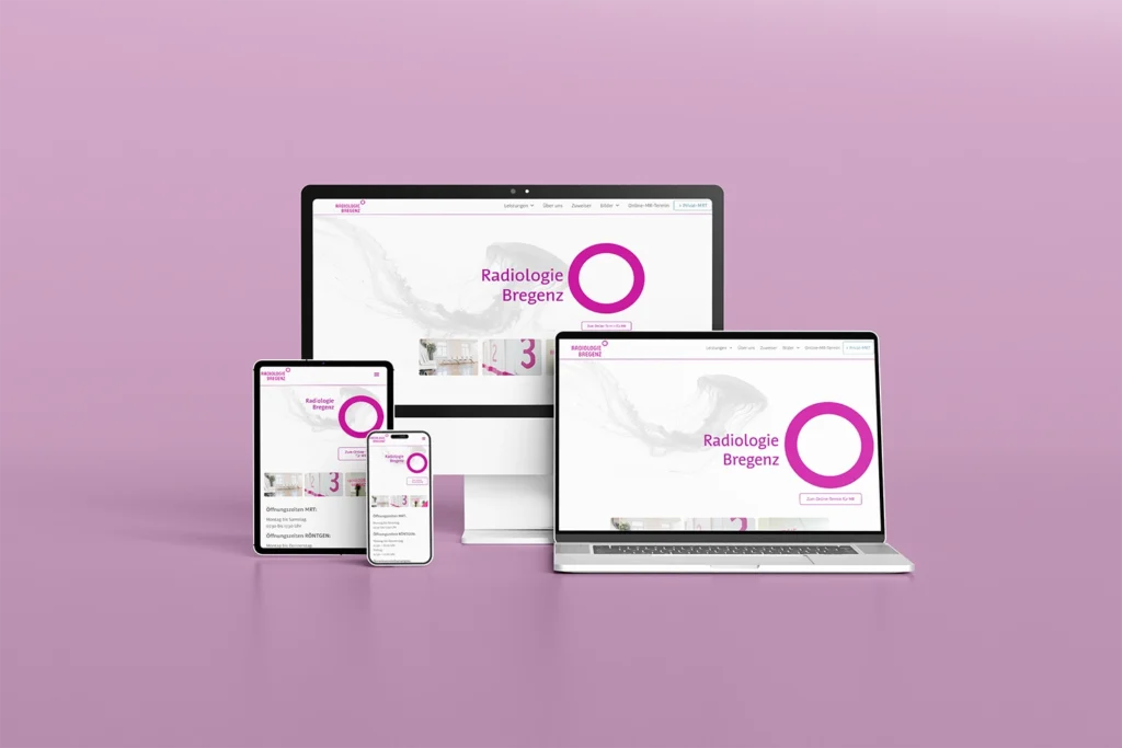 Die Website der Radiologie Bregenz, erstellt von A Downstairs Affair